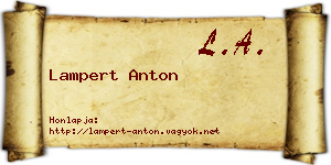 Lampert Anton névjegykártya